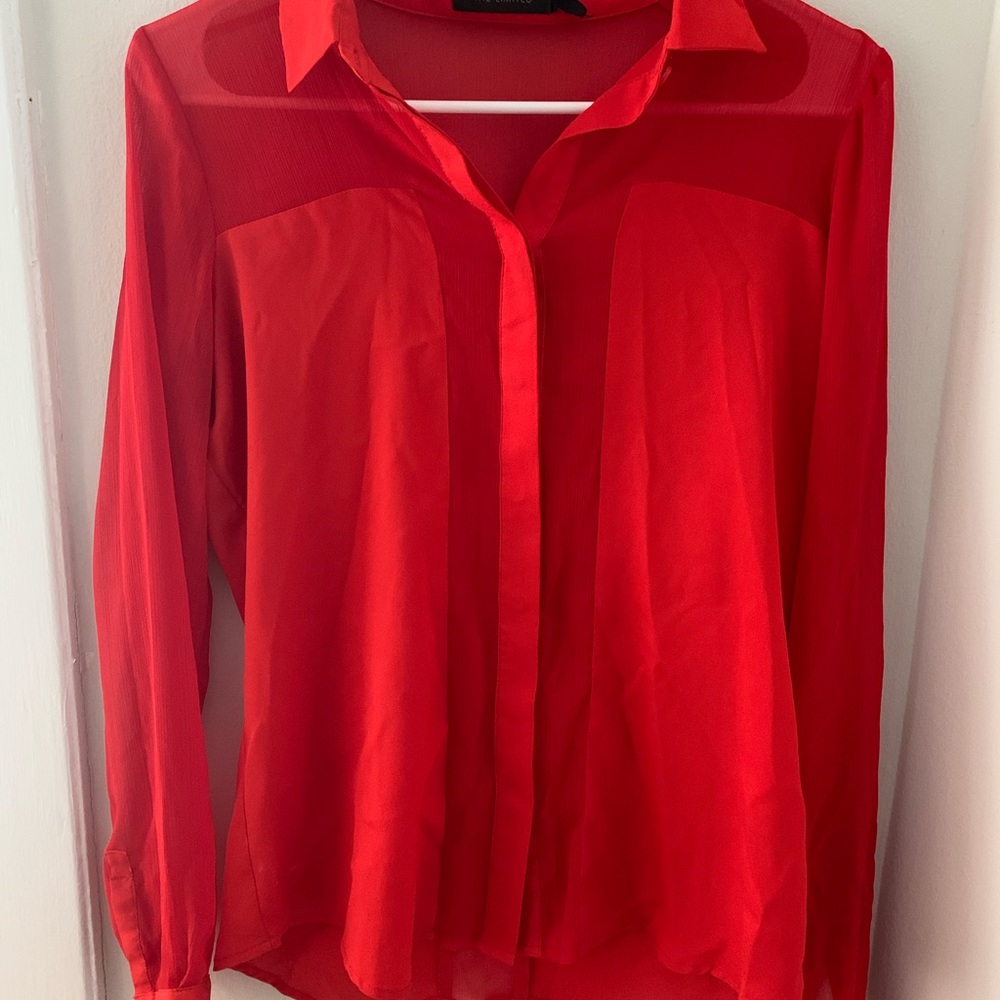 The Limited - red sheer blouse. Size small.
